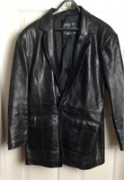 Black Leather Lined Jacket 42 Beyond Sports Men's