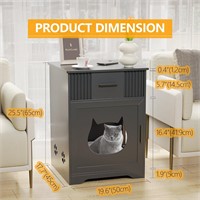 Cat Litter Box Enclosure Furniture  Black