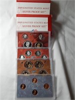 (2) 2009 US Mint Silver Proof Sets Dollars Pennies