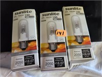 3 NEW Sunlite 150watt tubular bulbs