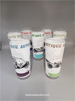 7 Tall With Antique Autos- Tumblers 6.5"H