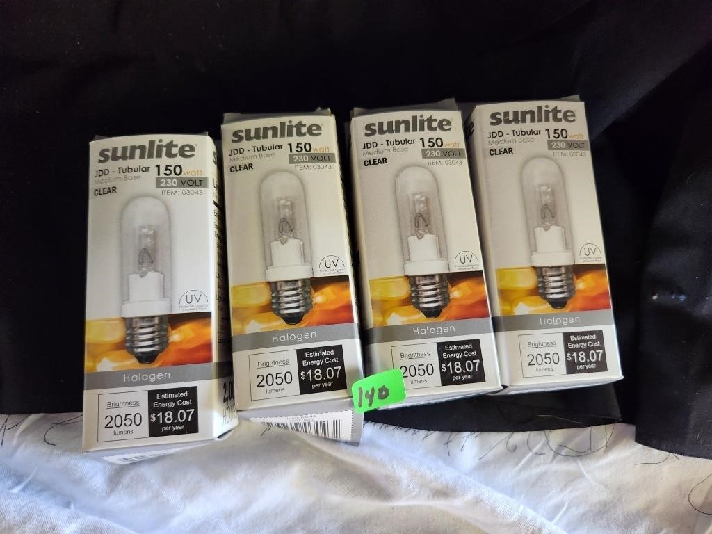 4 NEW Sunlite 150watt tubular bulbs