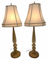 Pair of Venetian Mid Century Bubble Glass Lamps