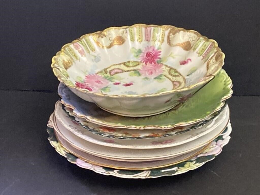 Assorted Hand Painted Victorian China- Cake Plates