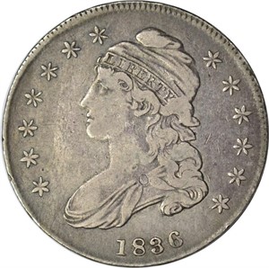 1836 CAPPED BUST HALF DOLLAR - FINE/VF