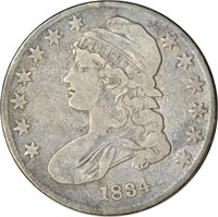 1834 CAPPED BUST HALF DOLLAR - FINE