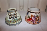 2 PORCELAIN CANDLE TOPPERS