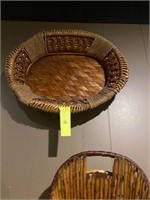 Circular Weaved/Threaded Wooden Basket Decor
