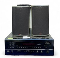Denon DRA-685 Receiver w/ Polk Audio Speakers.