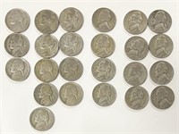 24 Silver War Nickels