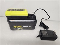 Ryobi 40V Lithium 6Ah Battery and Charger