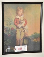 Lot #4148 - 2 Framed prints. 1st child with dog &