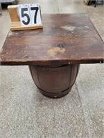 Wooden Barrel Table 24"T