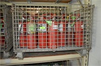 CAGED BOX W/ APPROX 35 FIRE EXTINGUISHERS