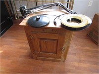 white clad end table & item