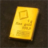 24K  Fine 9999 1G  Bar