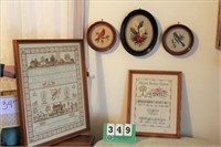 Handmade Needle Work Pictures - 5 in Lot