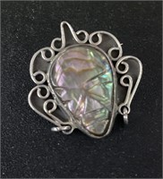 STERLING ABALONE PENDANT PIN