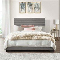 Edie Queen Tuft Bed  Charcoal