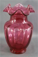 Vintage Molded Cranberry Vase