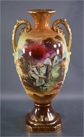 Large Earthenware Mantle Two-Handled Vase