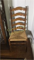 (4) Ladder Back Chairs With Woven Bottoms