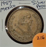 1957 UN PESO MEXICAN COIN