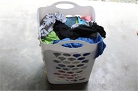 LAUNDRY BASKET WITH CLOTHES/SHOP RAGS