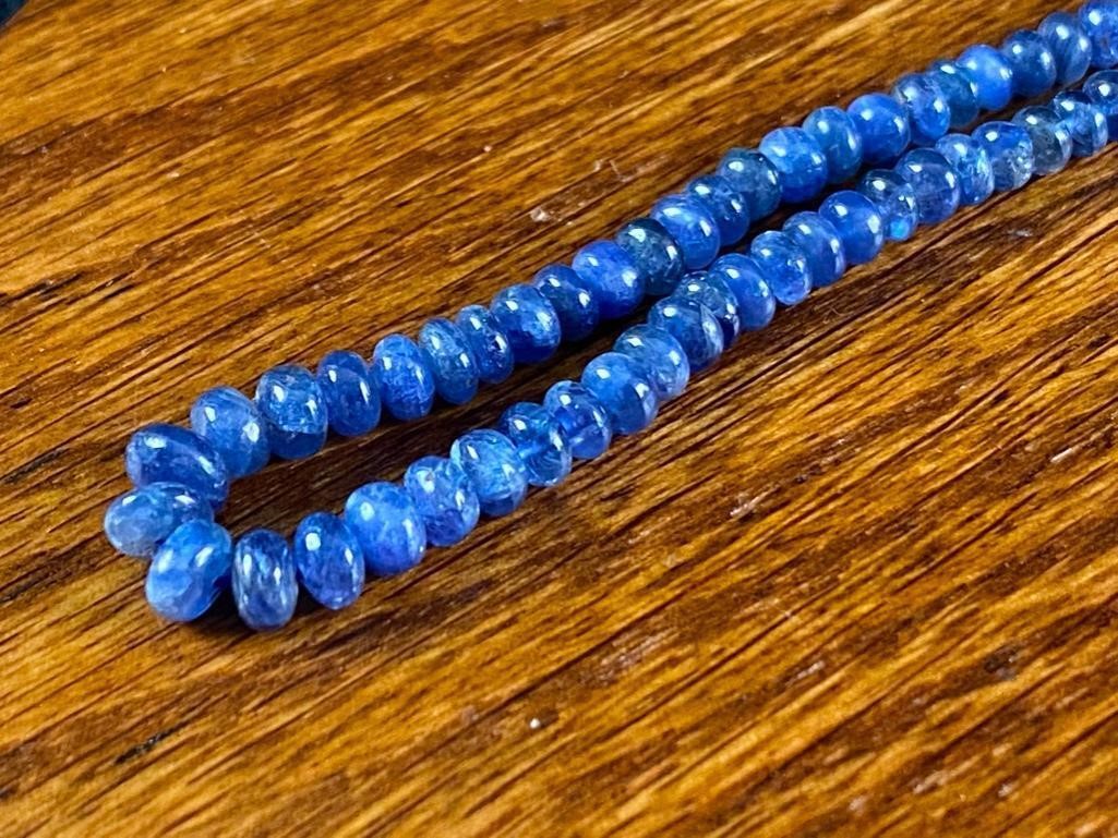 Graduated String of Natural Sapphire Beads