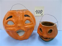 (2) Halloween Pumpkins - (1) Cardboard &