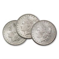 1883-84-85 BU Morgan Silver Dollars