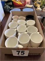 Box of Coffee Mugs (1 set of Porcelain and misc)