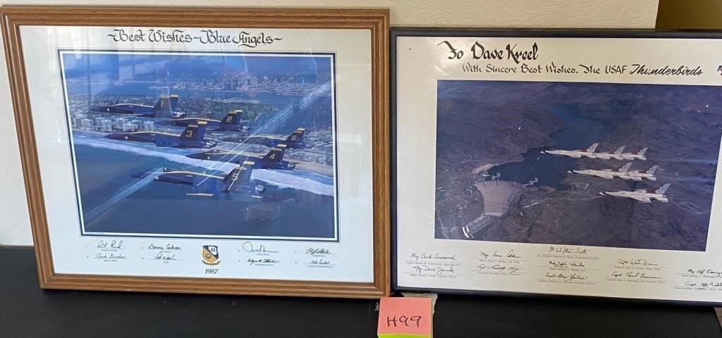 W - 2 PIECES MILITARY AIRCRAFT FRAMED (H99)
