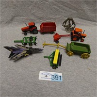 Various Toy Tractors & Attachments