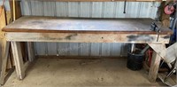 8ft Wooden Work Bench With Power Kraft Vise