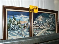 2 NEEDLEPOINT PICTURES