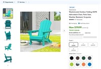 E9080  Westintrends Adirondack Chair, Turquoise