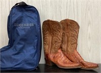 Lucchese Heritage S 8.5 Cowboy Boots w Boot Case