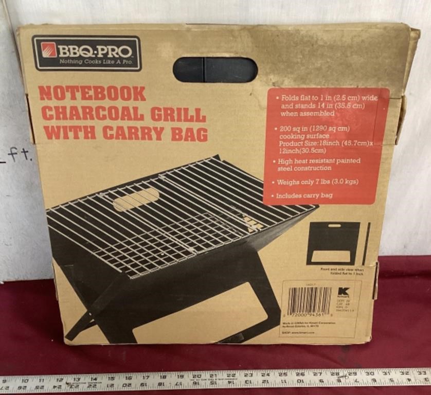 NIB Notebook Charcoal Grill with Carry Bag