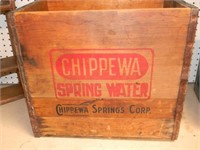 VINTAGE CHIPPEWA SPRING WATER WOOD CRATE BOX