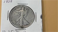 1938 standing liberty half dollar silver coin
