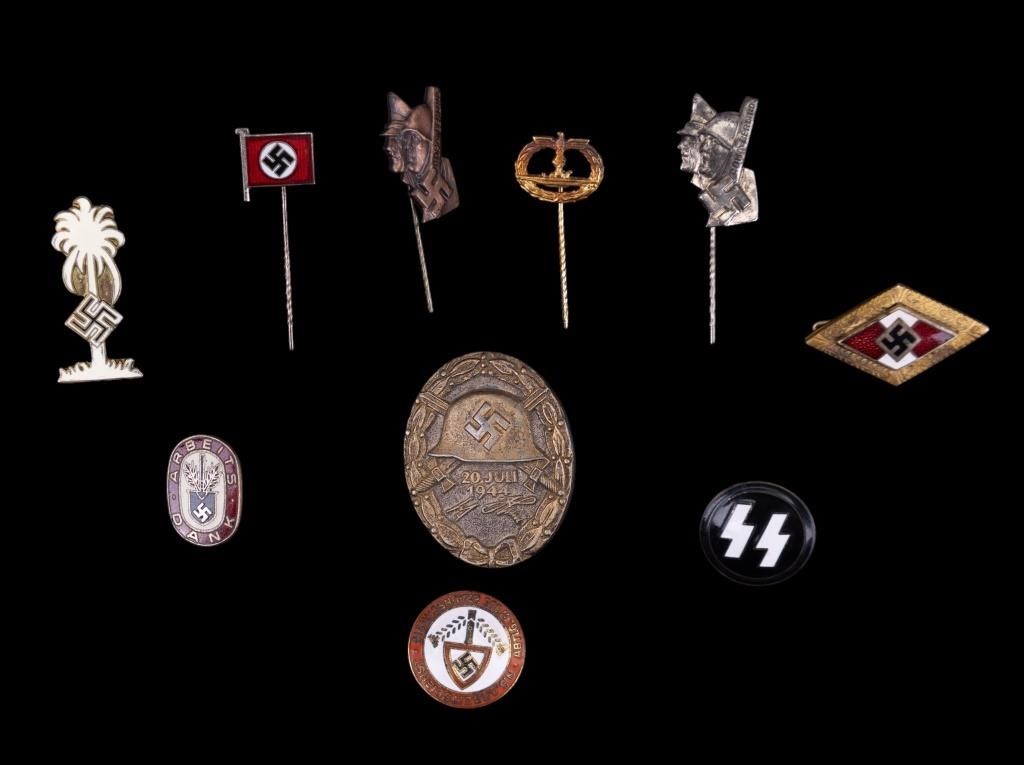 WWII German Medals and Stick Pins (10)