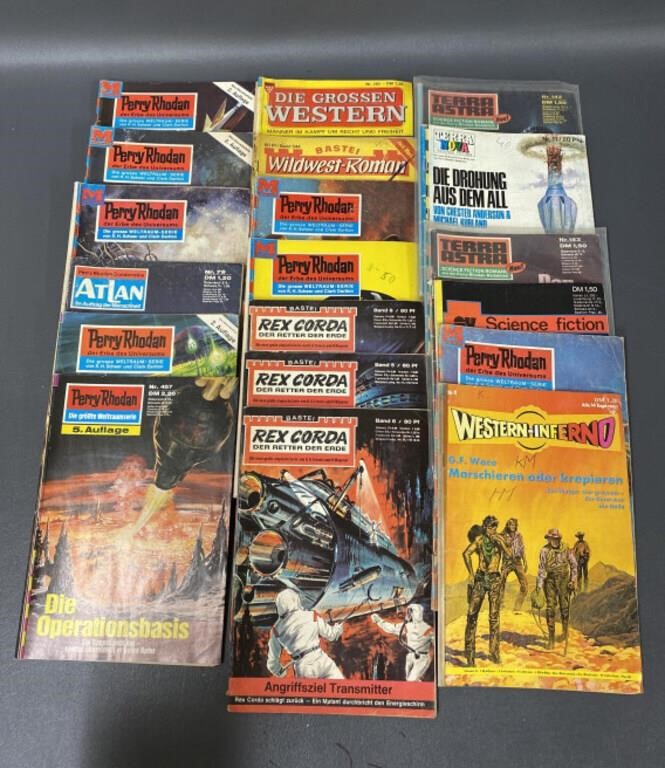 Vintage German Sci-Fi and Western Novels Collectio