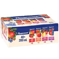 40-Pk 200 mL Rougemont 100% Juices and Cocktails,