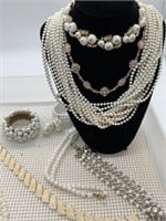 VTG White/Cream Costume Jewelry Collection