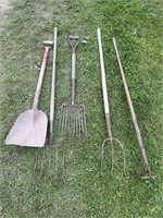 Shovel, 3 Forks, Hay Fork