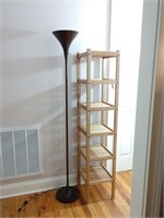 6 Tier Slatted Shelf and Parlor Lamp