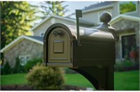 Venetian Bronze Steel Post Mount Mailbox