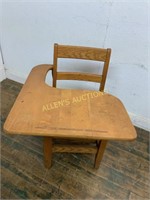 EARLY WOODEN SCHOOL DESK