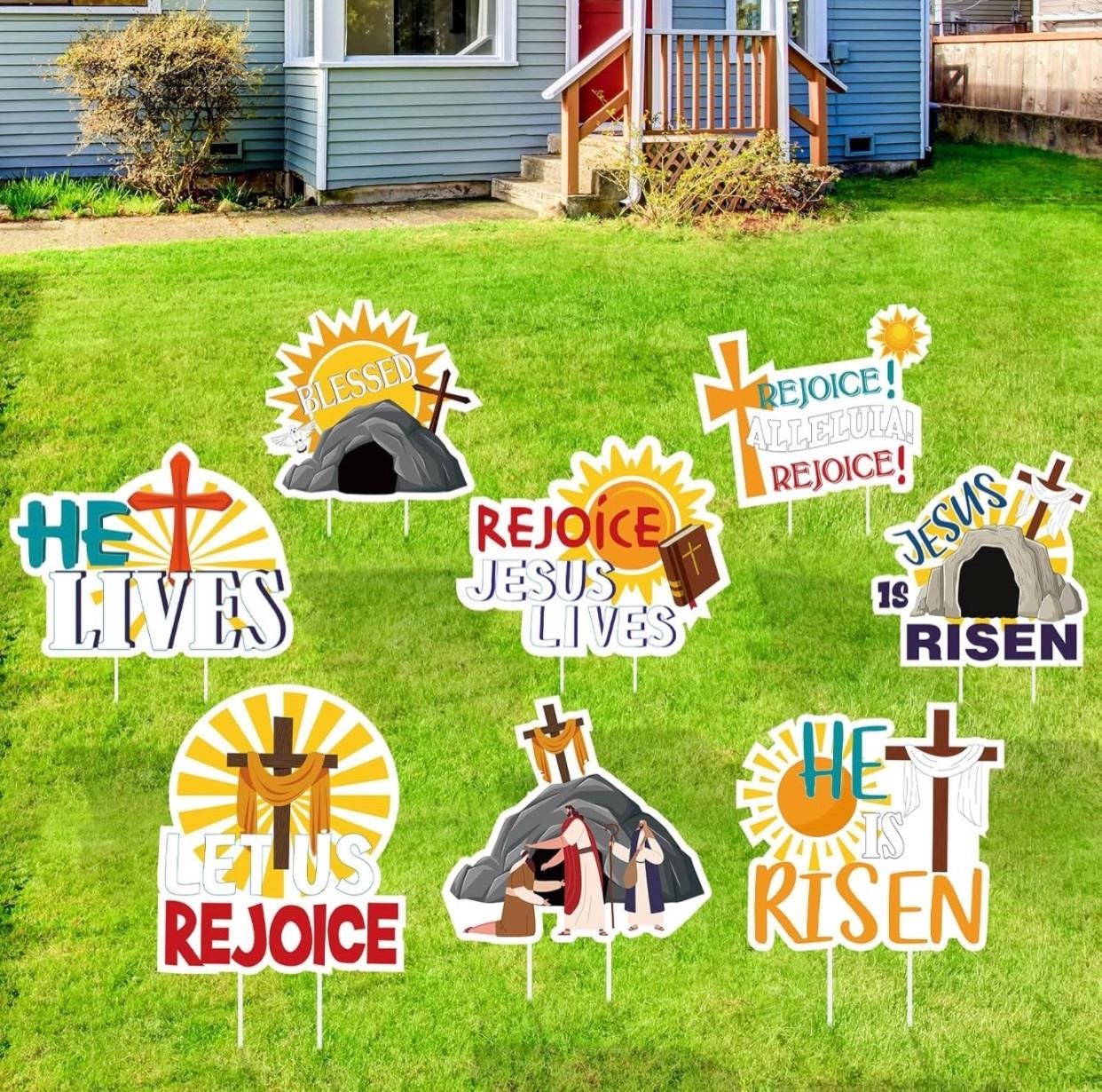 Vercraft 8 Pcs Easter Yard Signs